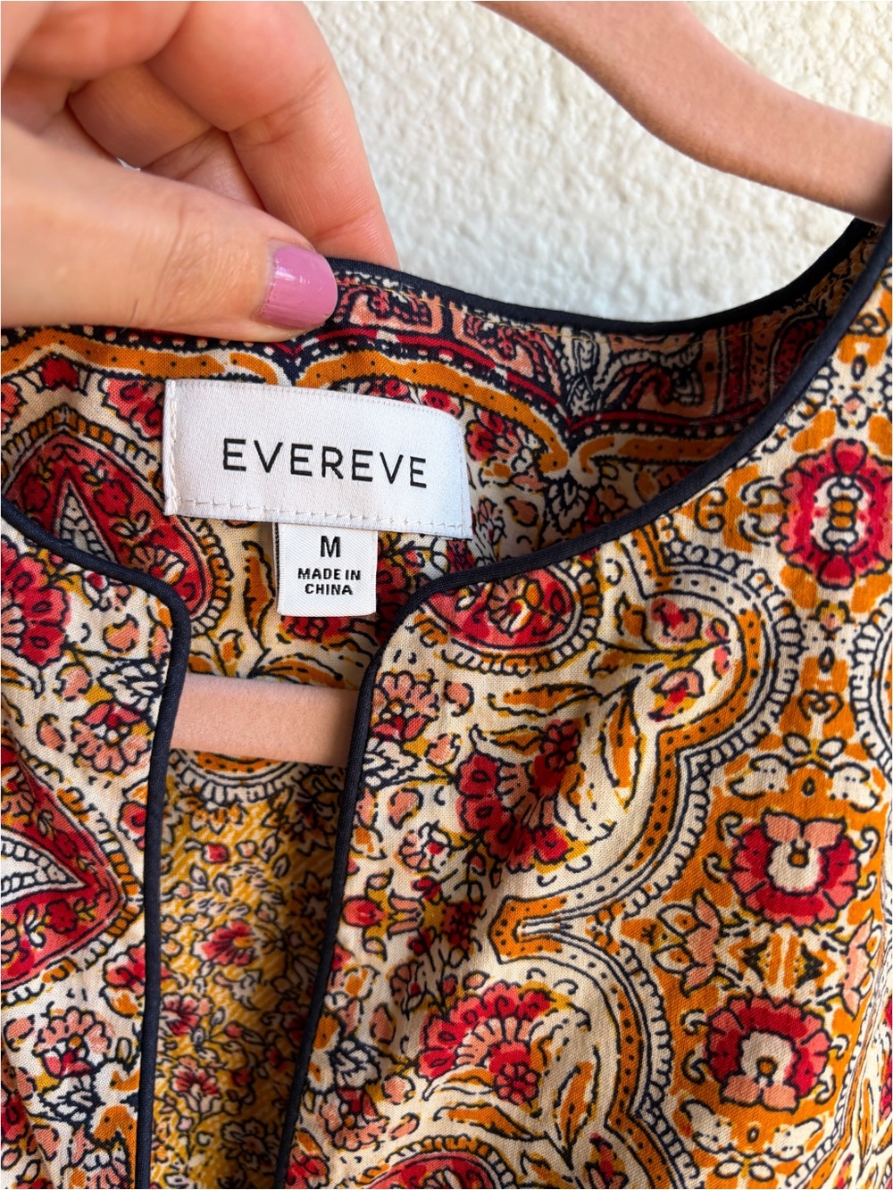 Evereve Floral Print Paisley Yoke Prairie Blouse Medium - Picture 4 of 6